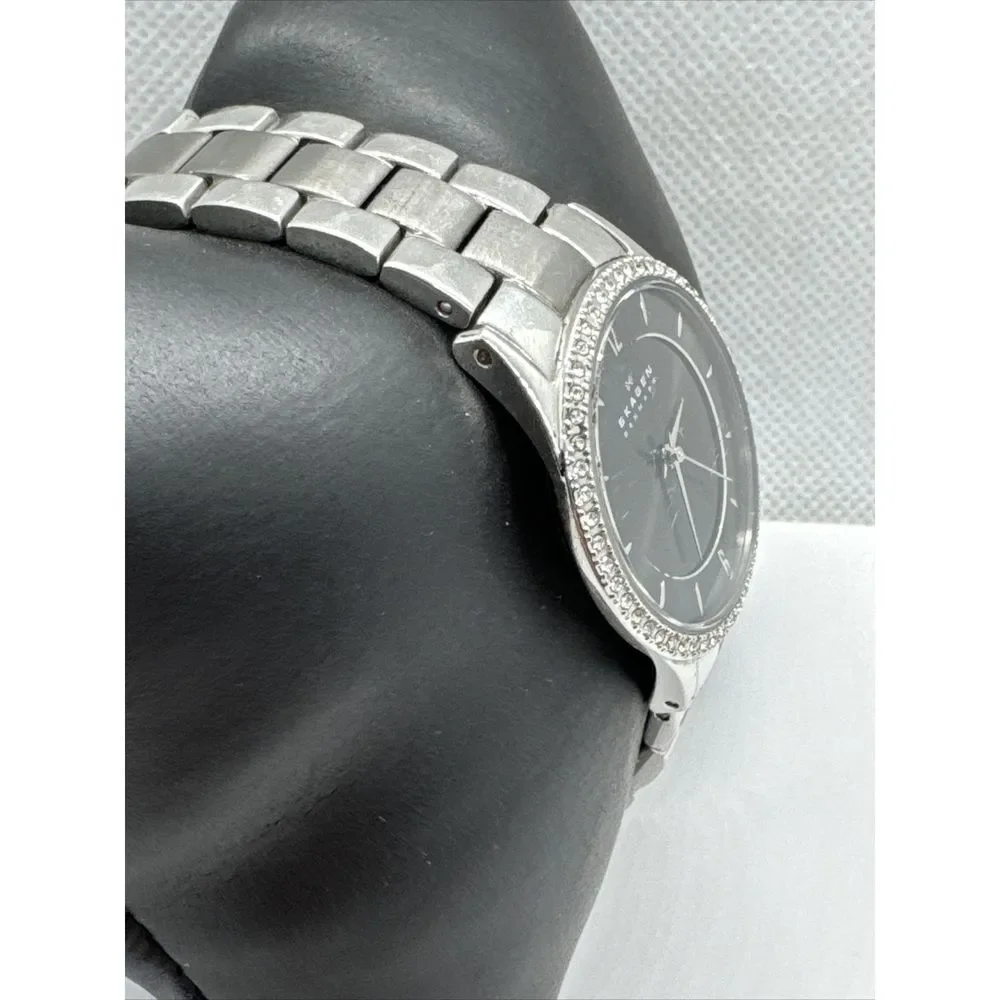 Skagen 347SSMX Women's Stainless Steel Analog Black Dial Quartz Watch JNA770